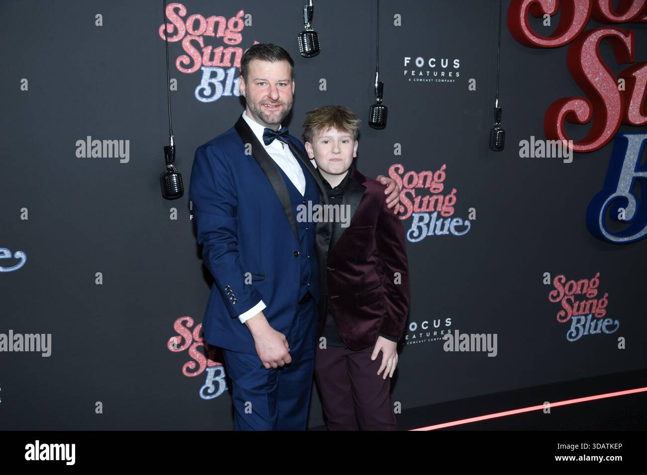 New York, USA. 11th Dec, 2025. (L-R) Dayna Cartwright and Hudson Hensley  attend the "Song Sung Blue" New York Premiere at AMC Lincoln Square in New  York, NY on December 11, 2025. (