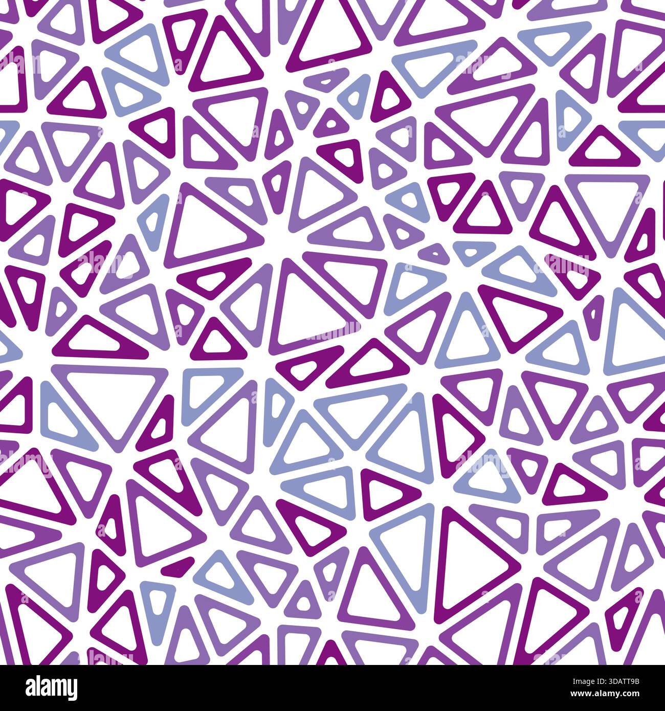 Triangles background design. Compact triangles size. Multiple colors style. Rounded triangular cells outlined. Repeatable pattern. Berry Fusion. Stock Vector