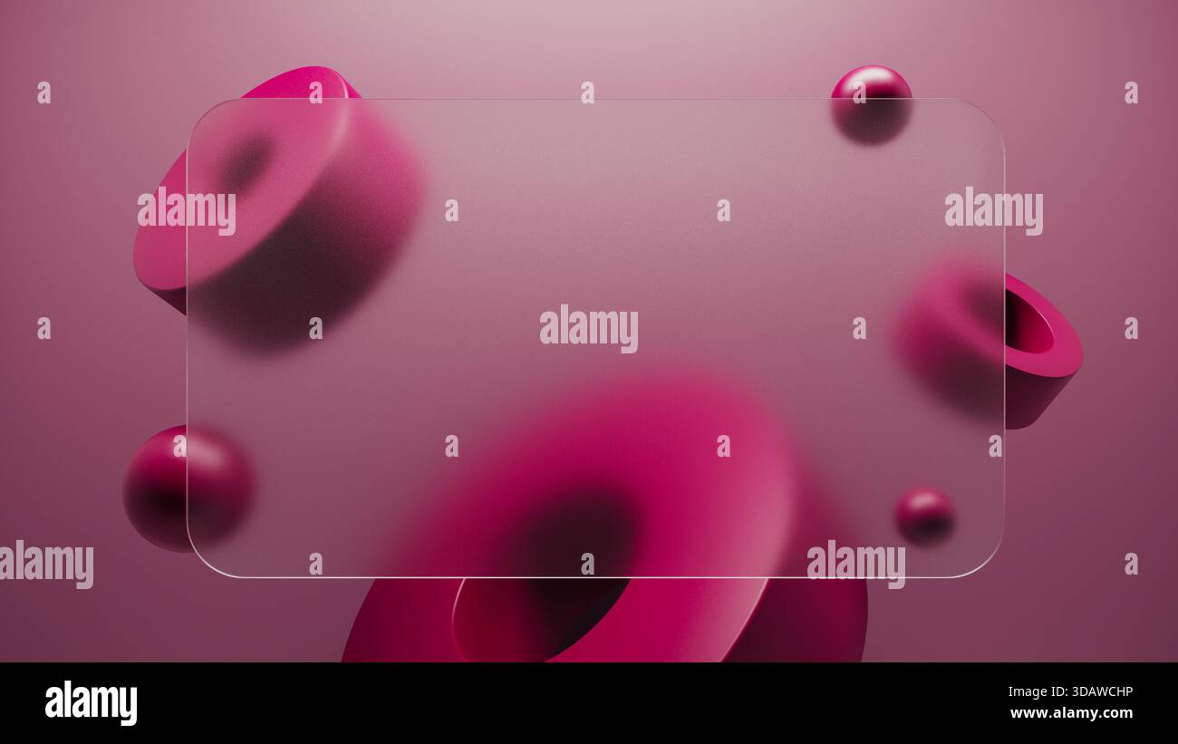 This design showcases a vivid abstract background featuring transparent shapes and organic elements interacting in a unique visual arrangement. Stock Photo