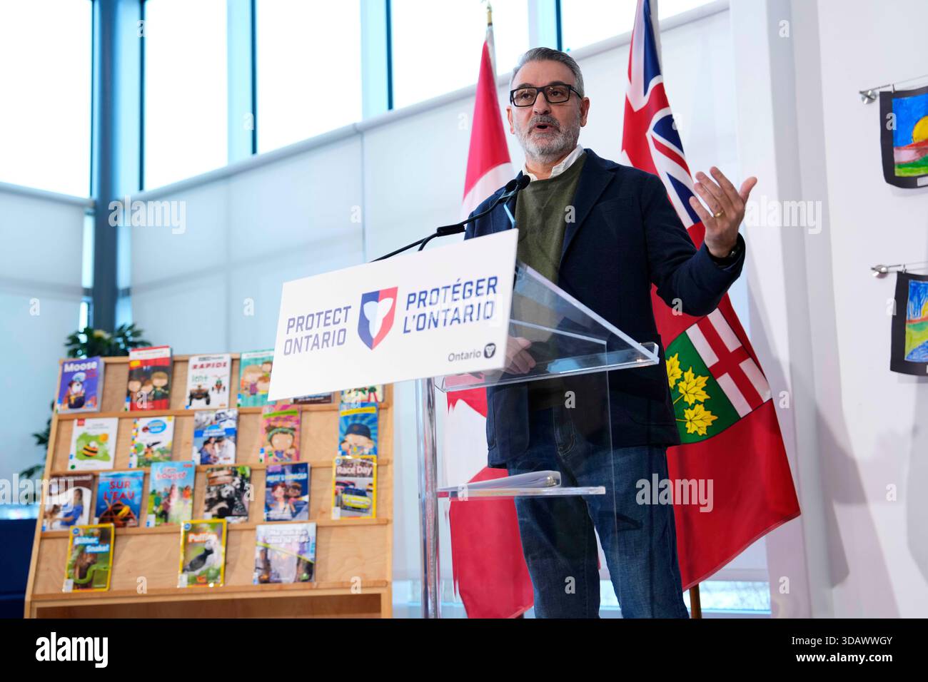 Ontario Education Minister Paul Calandra speaks at an announcement at a ...