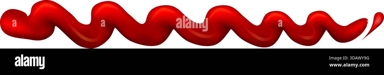 A red wave with a red heart on the right Stock Vector