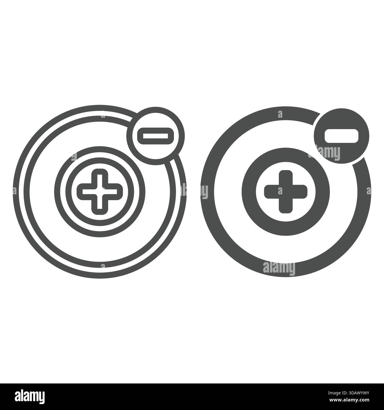 Rotation around positive atom line and solid icon, atomic energy ...