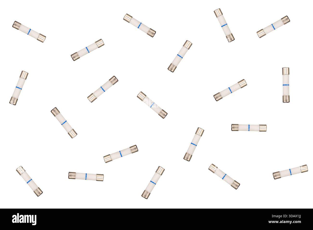 Ceramic electrical fuse isolated on white background Stock Photo