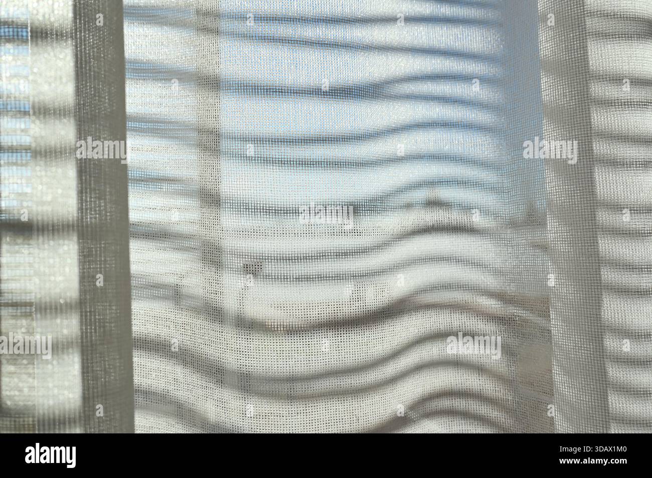 Striped white fabric texture drape background. Stock Photo