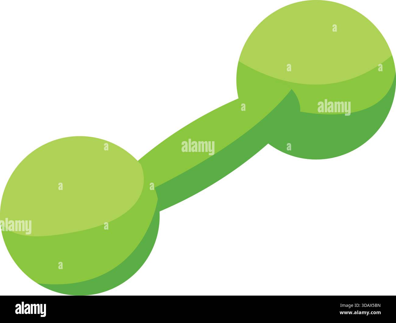 A green dumbbell with a white background Stock Vector