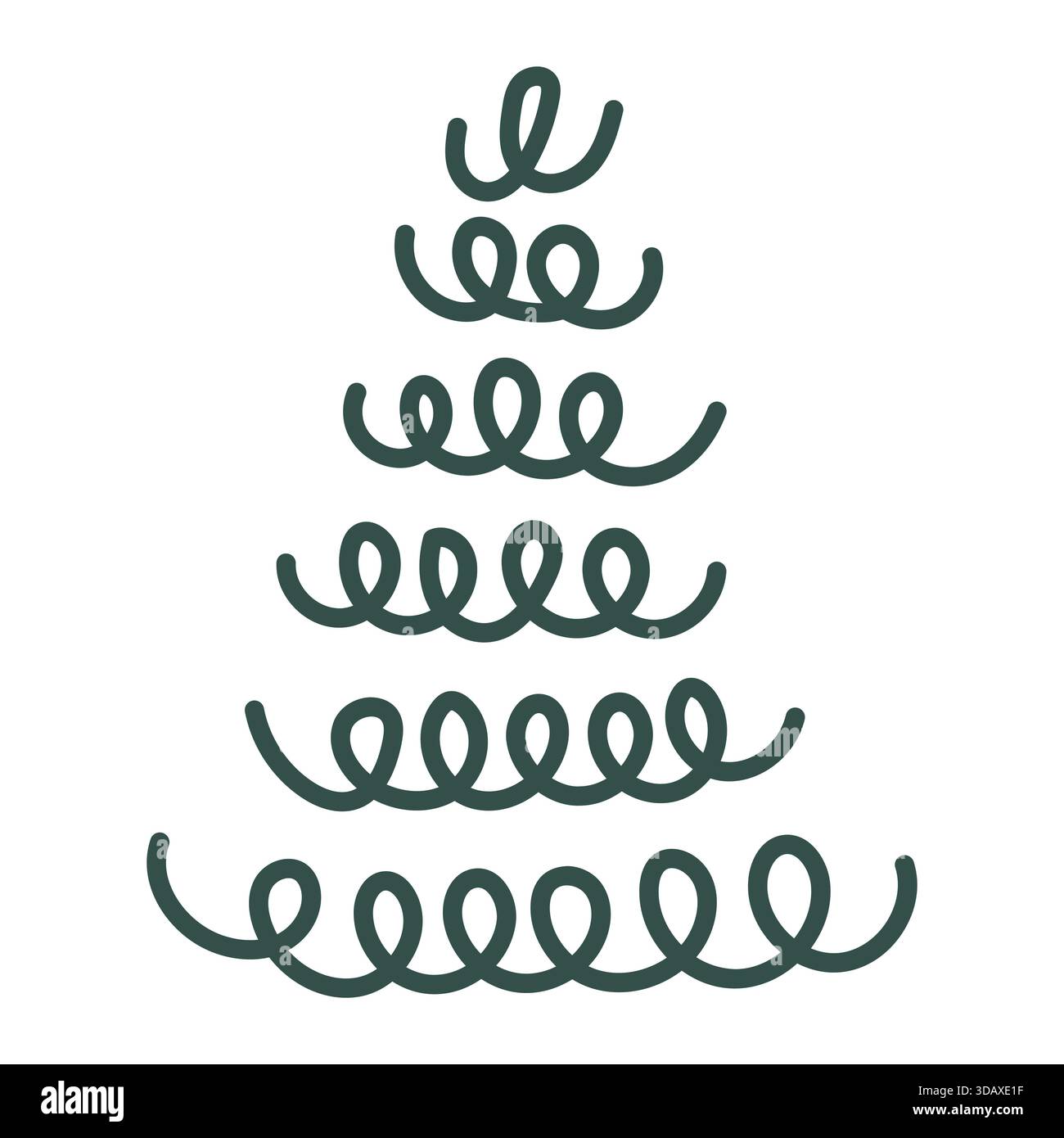 Christmas tree doodle. Hand drawn sketch. Vector illustration, flat design Stock Vector