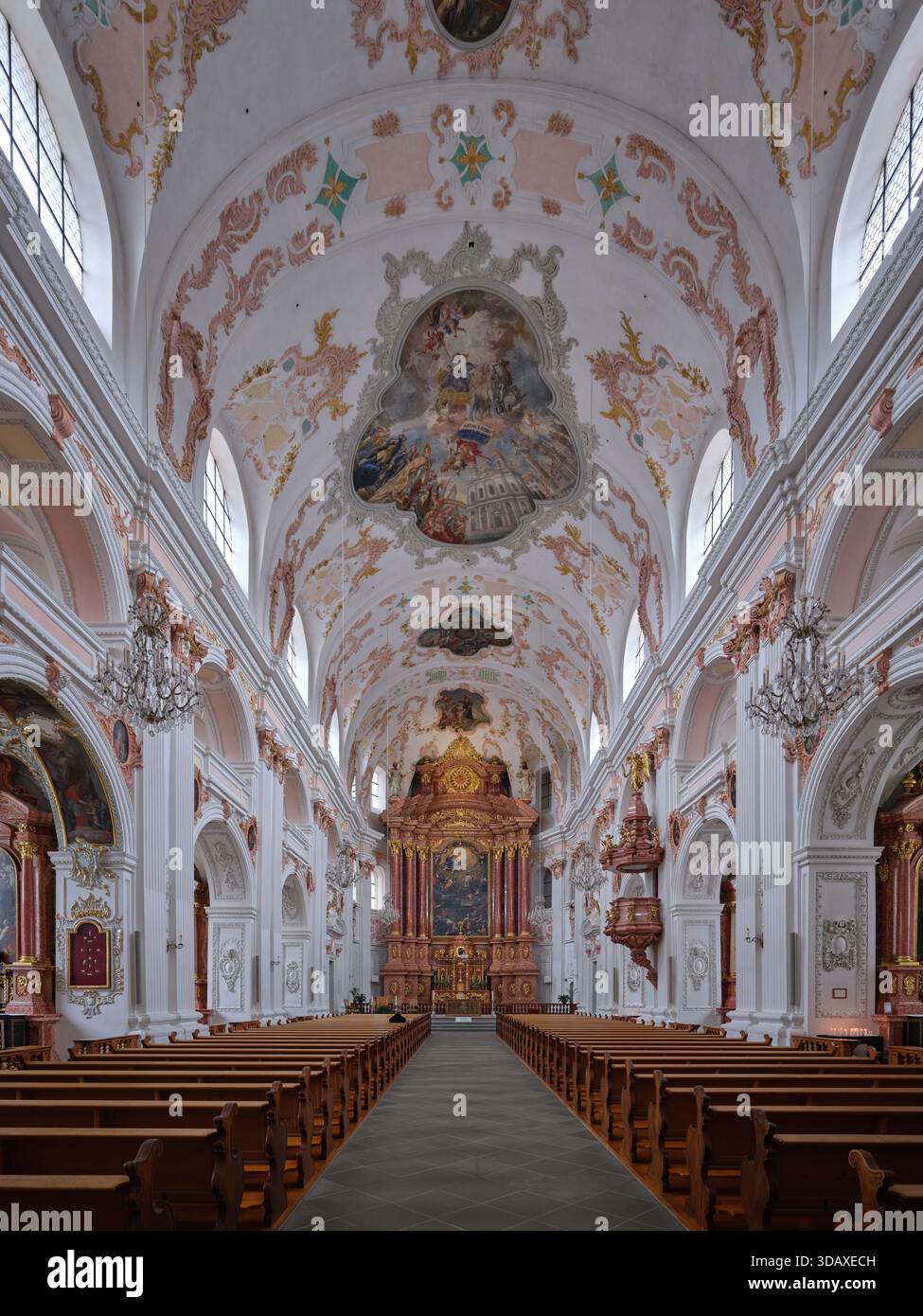 Interior of the jesuit church in lucerne: a masterpiece of baroque and ...