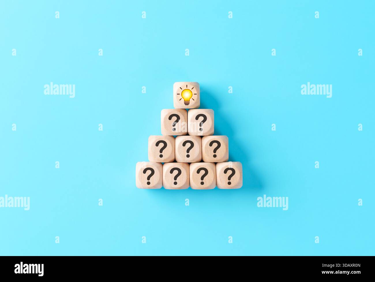 Problem Solving Building Blocks Creative thinking and problem-solving concept. Wooden blocks with ...