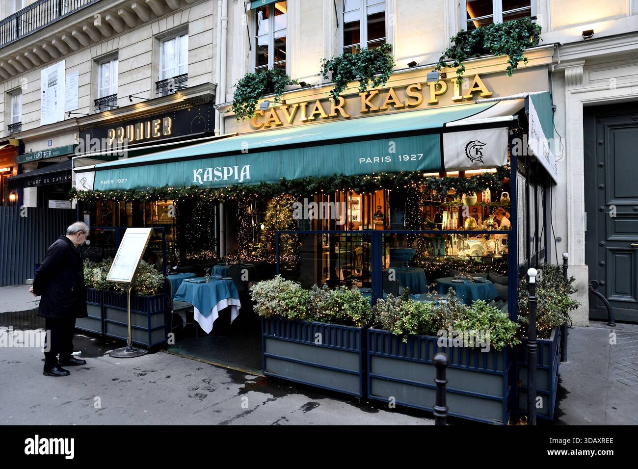 Caviar Kaspia de luxe store - Place de la Madeleine - Paris - France Stock Photo