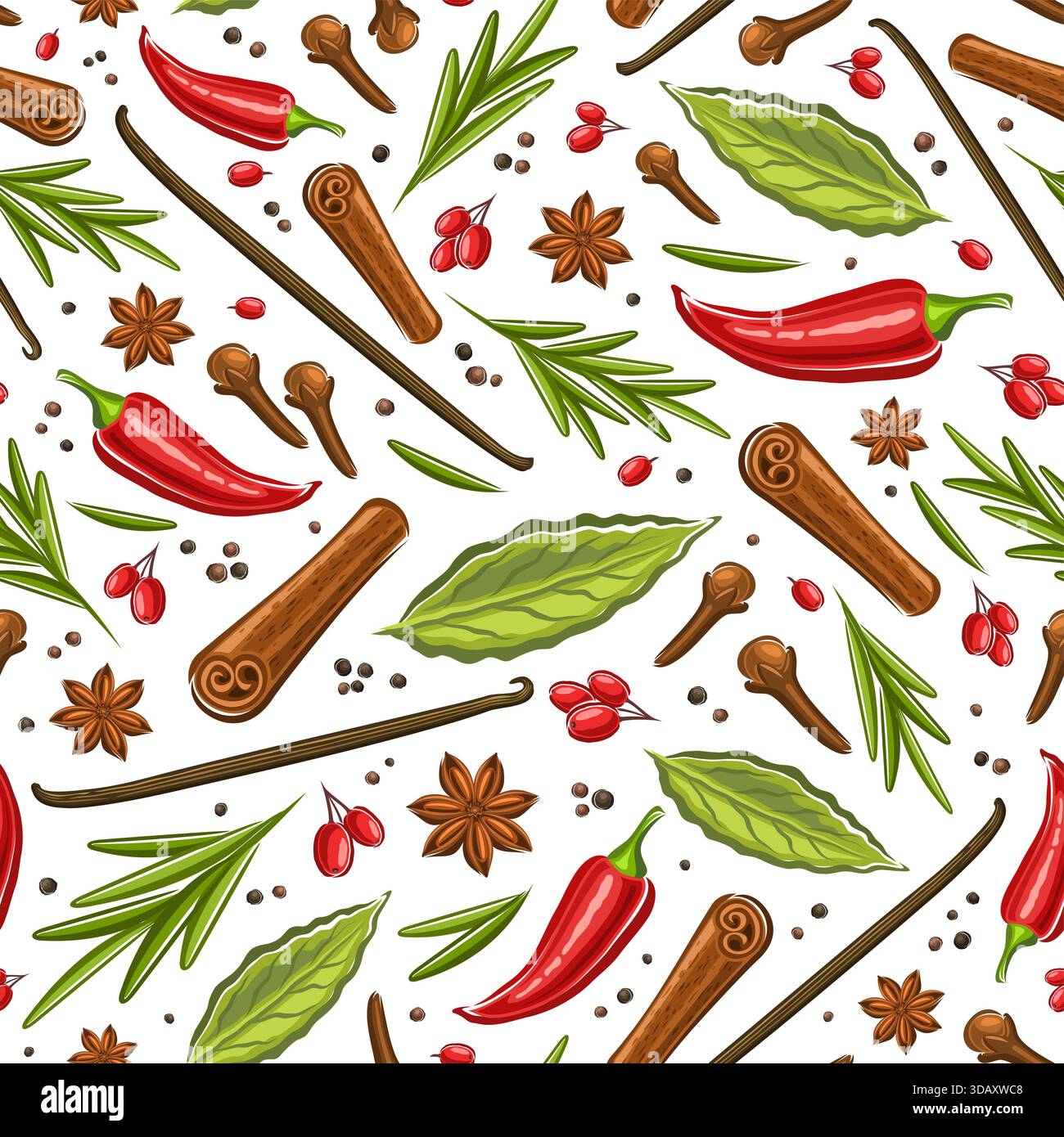 Indian cooking spices pattern Stock Vector Images - Alamy