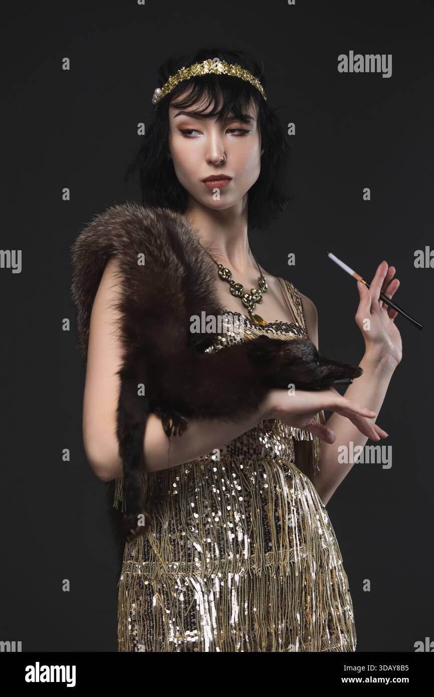 slim fit dress slacks 1920s Fringe & Sequin Flapper Dress main image 1