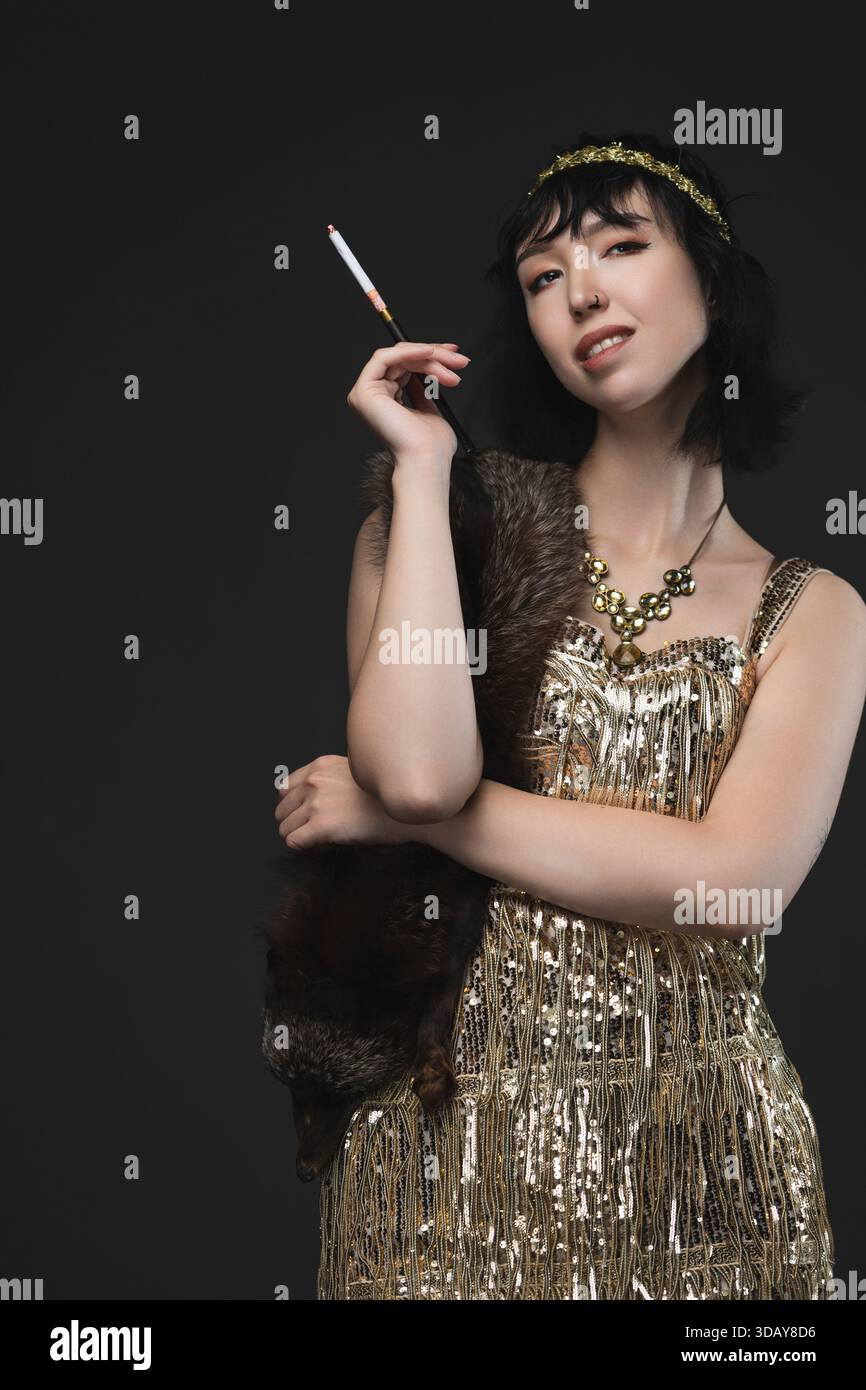 slim fit dress slacks Layaway 1920s Spun Gold Lace Vintage Flapper Dress main image 1