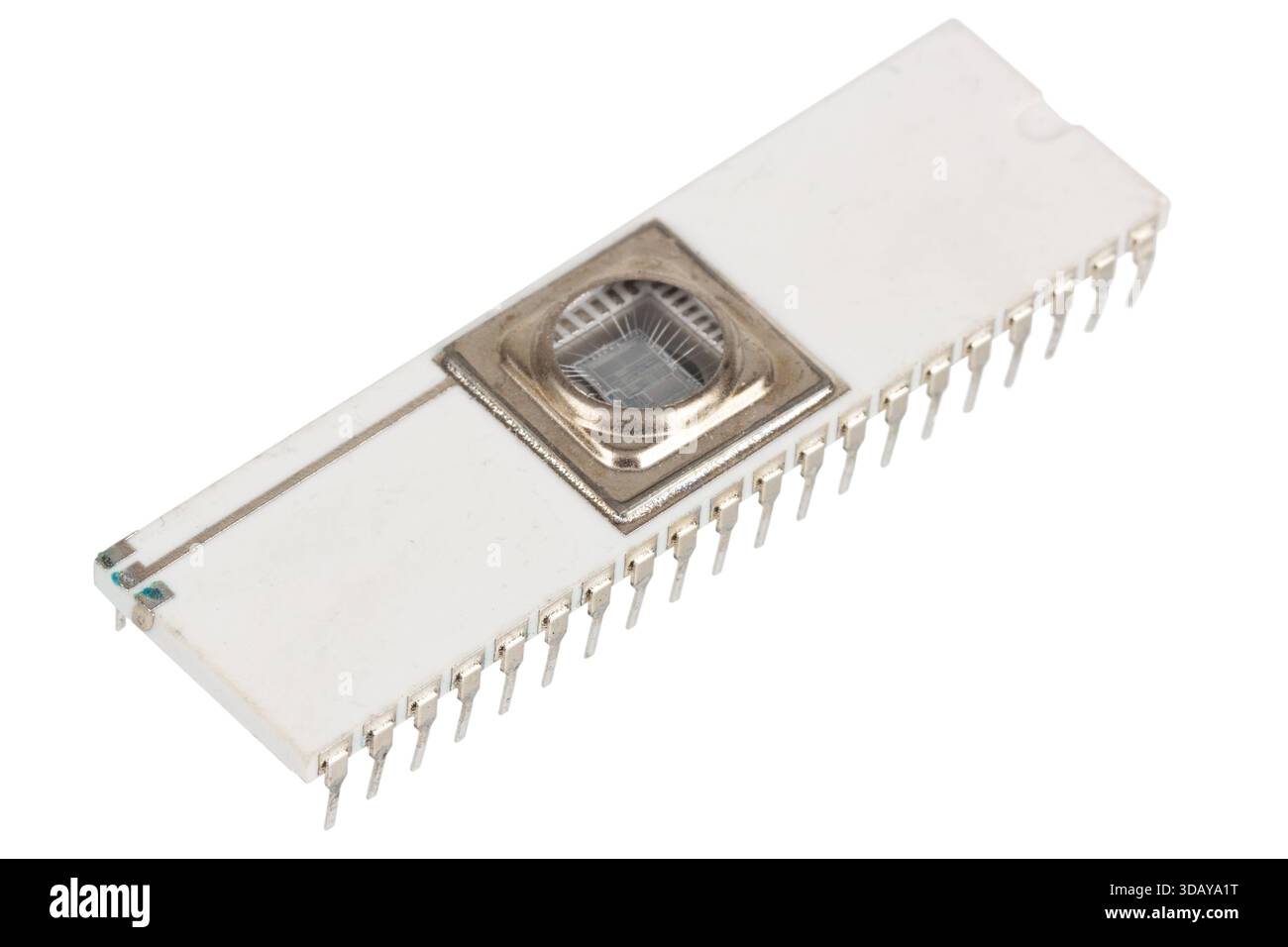 Old Computer Microchip Old retro CPU microchip processor on white background Stock Photo - Alamy