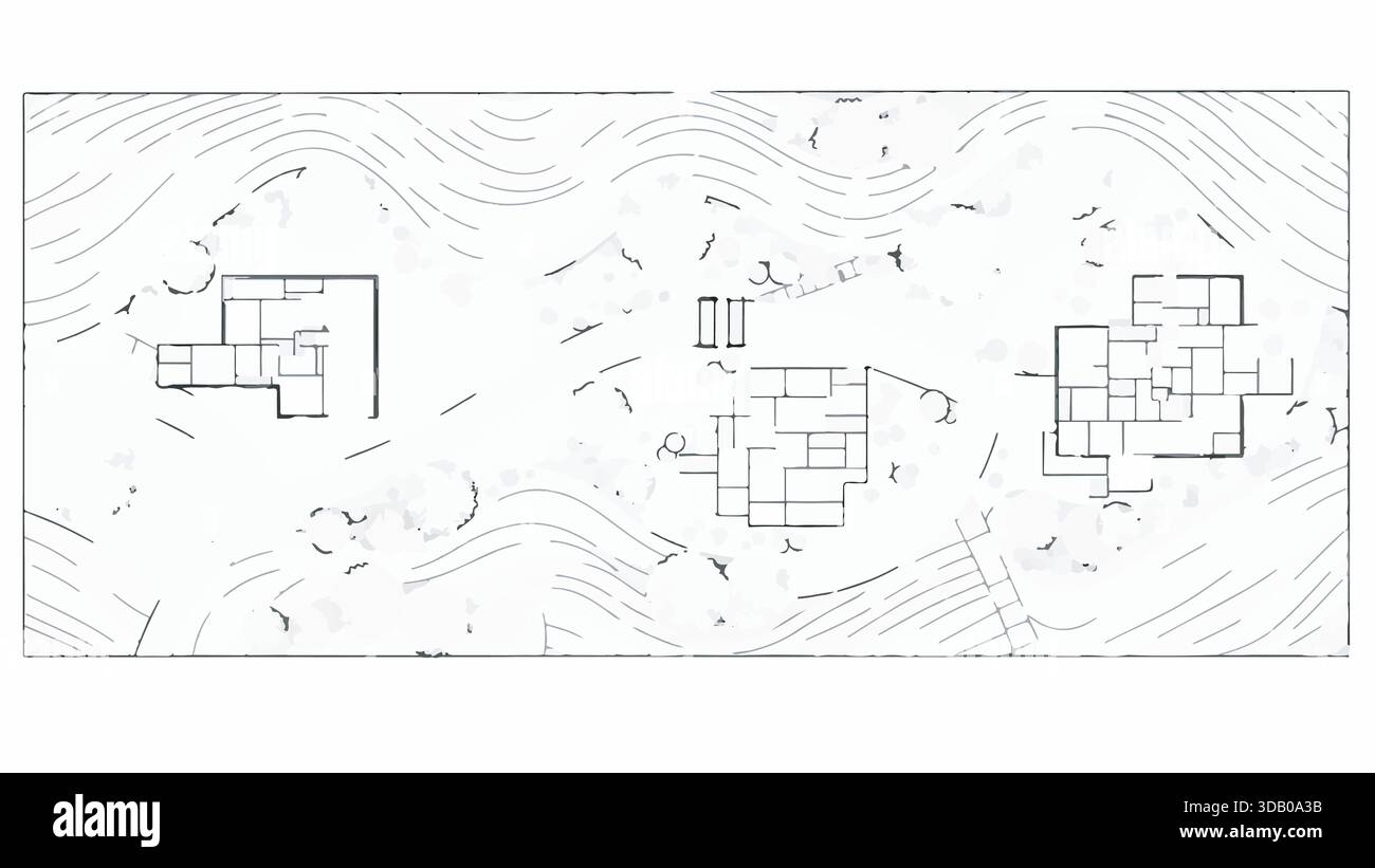 Architectural floor plans site Black and White Stock Photos & Images ...