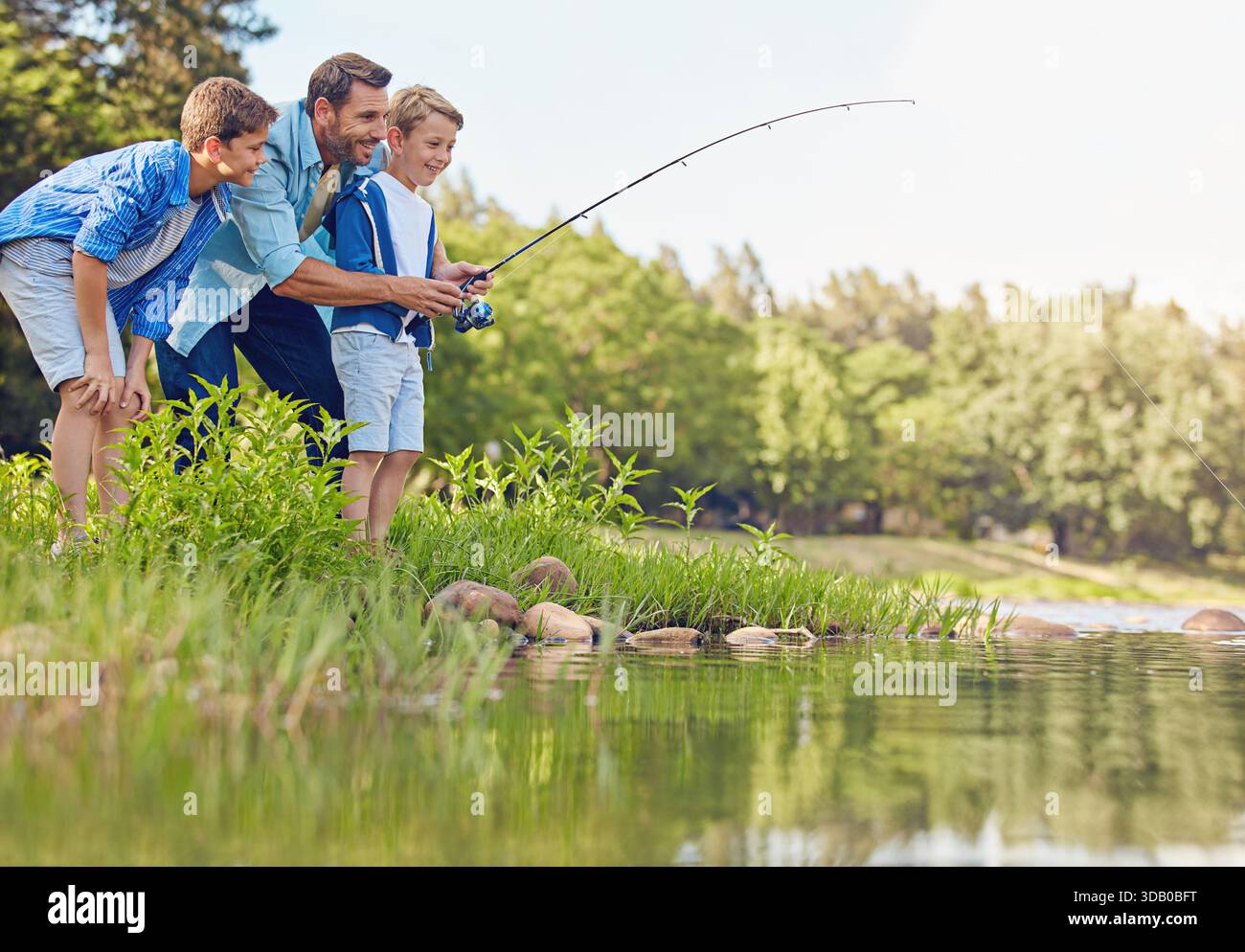 dad helps son reel in fish Cool Fishing Gift Father's Day Fisherman SVG PNG Files  creativeusarts Fishing, dad and happy with