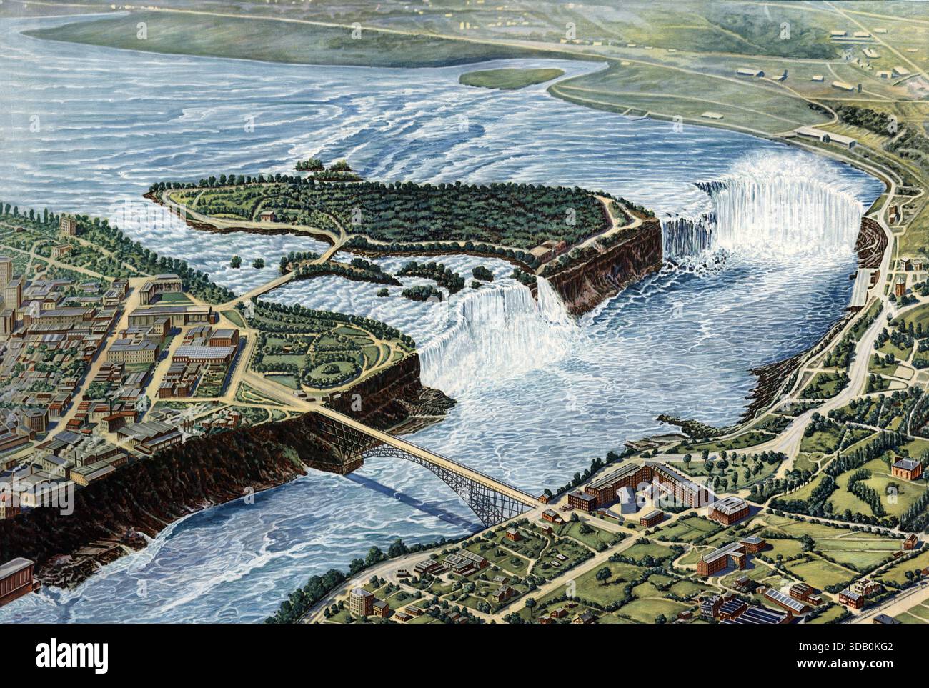 Niagarafälle, Niagara Falls, Wasserfälle des Niagara-Flusses an der Grenze zwischen dem US-amerikanischen Bundesstaat New York und der kanadischen Pro Stock Photo