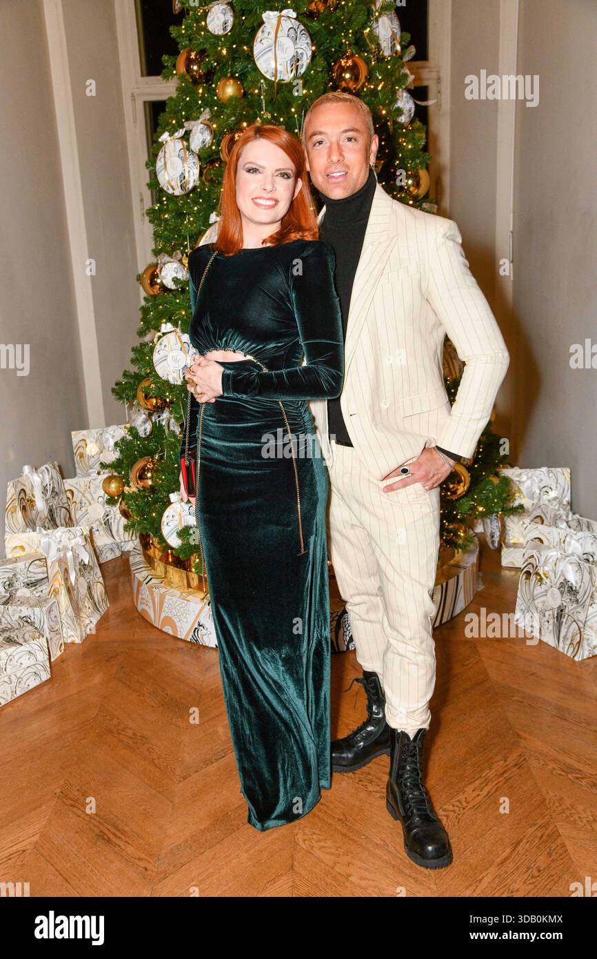 Paris, France. 11th Dec, 2025. Maxime Dereymez, Elodie Frégé attend the HFC (Haute Fragrance Company) Christmas Party at the Musée des Arts décoratifs in Paris on December 11, 2025. Photo by Shootpix/ABACAPRESS.COM Credit: Abaca Press/Alamy Live News Stock Photo
