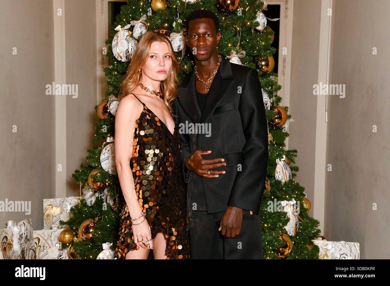 Paris, France. 11th Dec, 2025. Amine Benrachid, Daria Avdienko attend the HFC (Haute Fragrance Company) Christmas Party at the Musée des Arts décoratifs in Paris on December 11, 2025. Photo by Shootpix/ABACAPRESS.COM Credit: Abaca Press/Alamy Live News Stock Photo