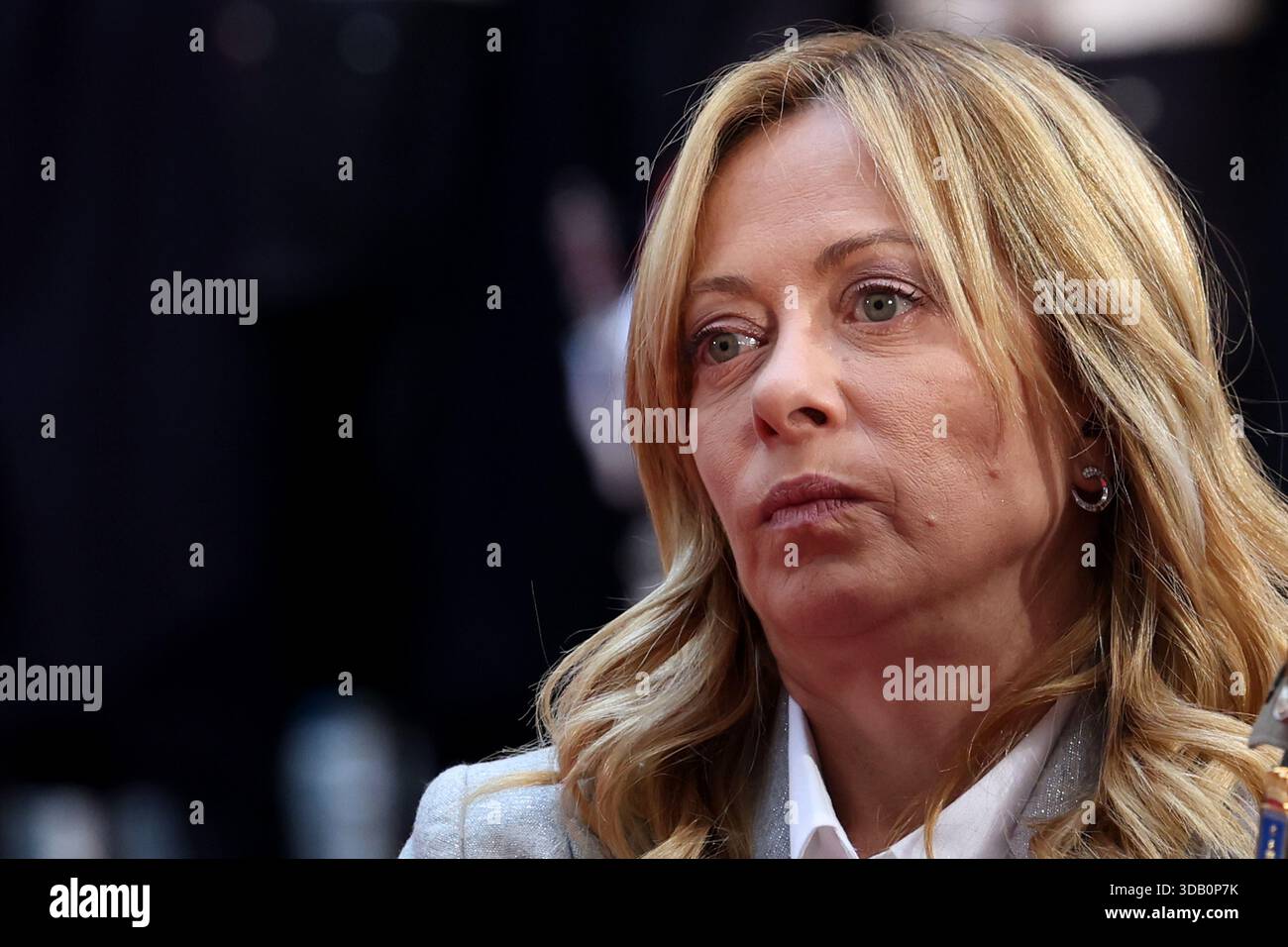 Giorgia Meloni arrives in the courtyard of Palazzo Chigi and awaits the ...