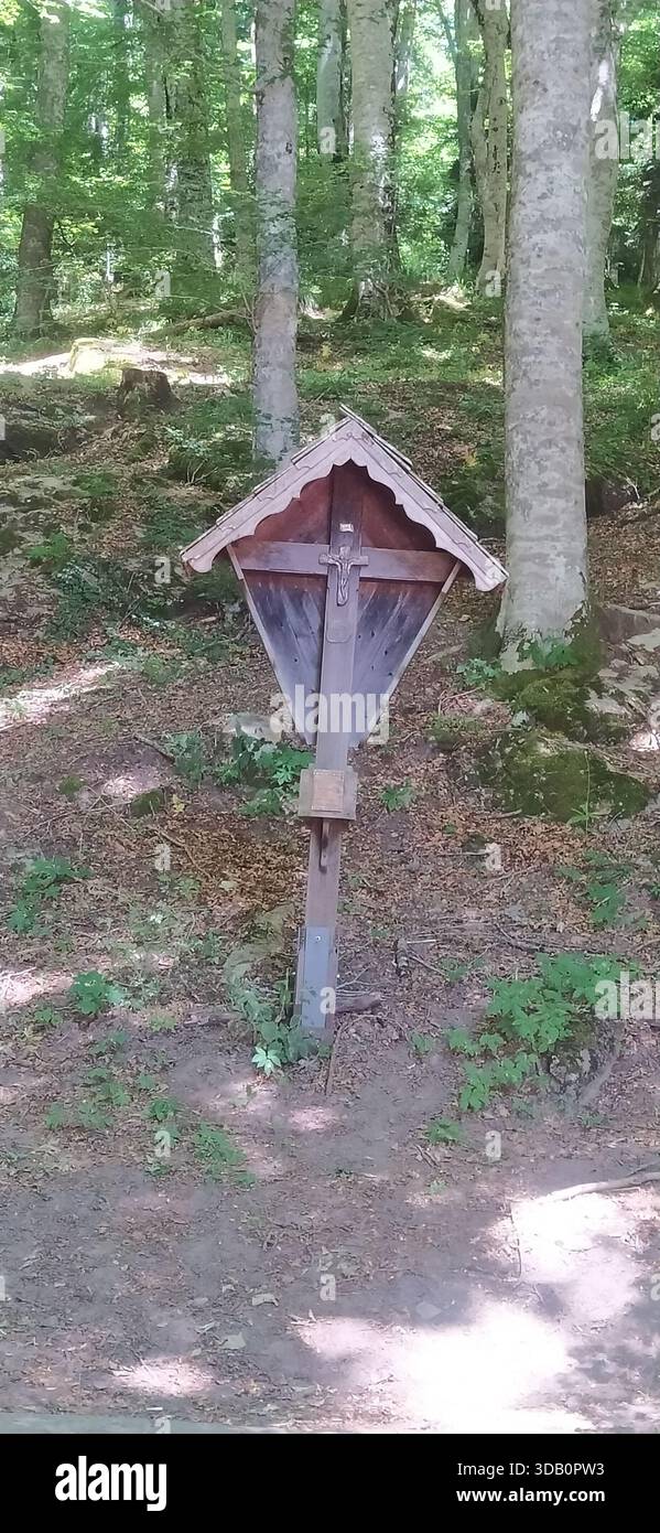 Interior of the Sanctuary of La Verna where Saint Francis of Assisi received the stigmata. - Stock Image