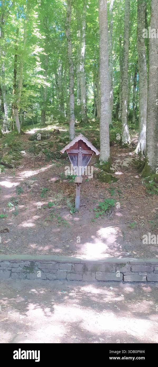 Interior of the Sanctuary of La Verna where Saint Francis of Assisi received the stigmata. - Stock Image
