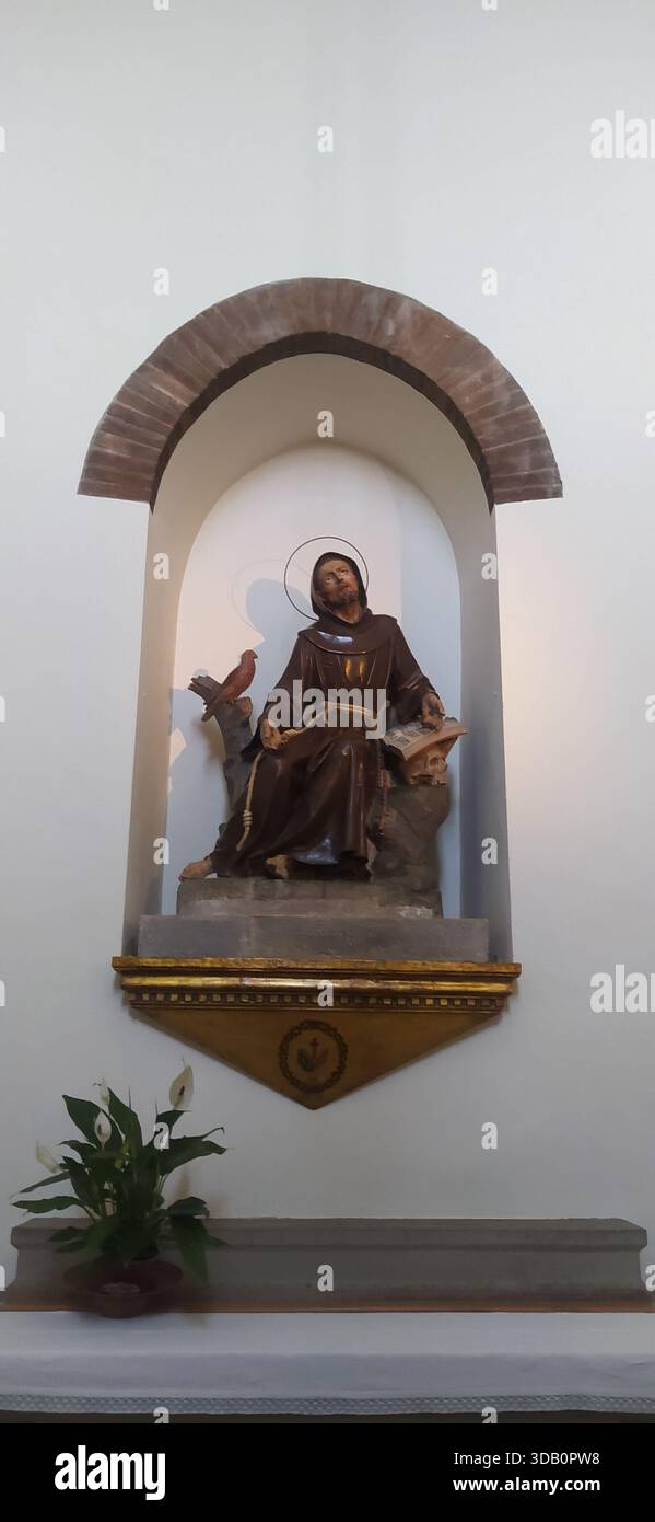 Interior of the Sanctuary of La Verna where Saint Francis of Assisi received the stigmata. - Stock Image
