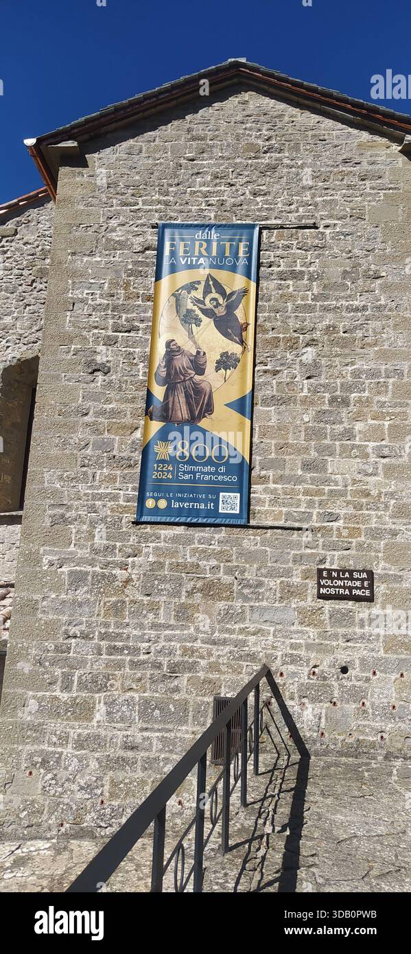 Interior of the Sanctuary of La Verna where Saint Francis of Assisi received the stigmata. - Stock Image