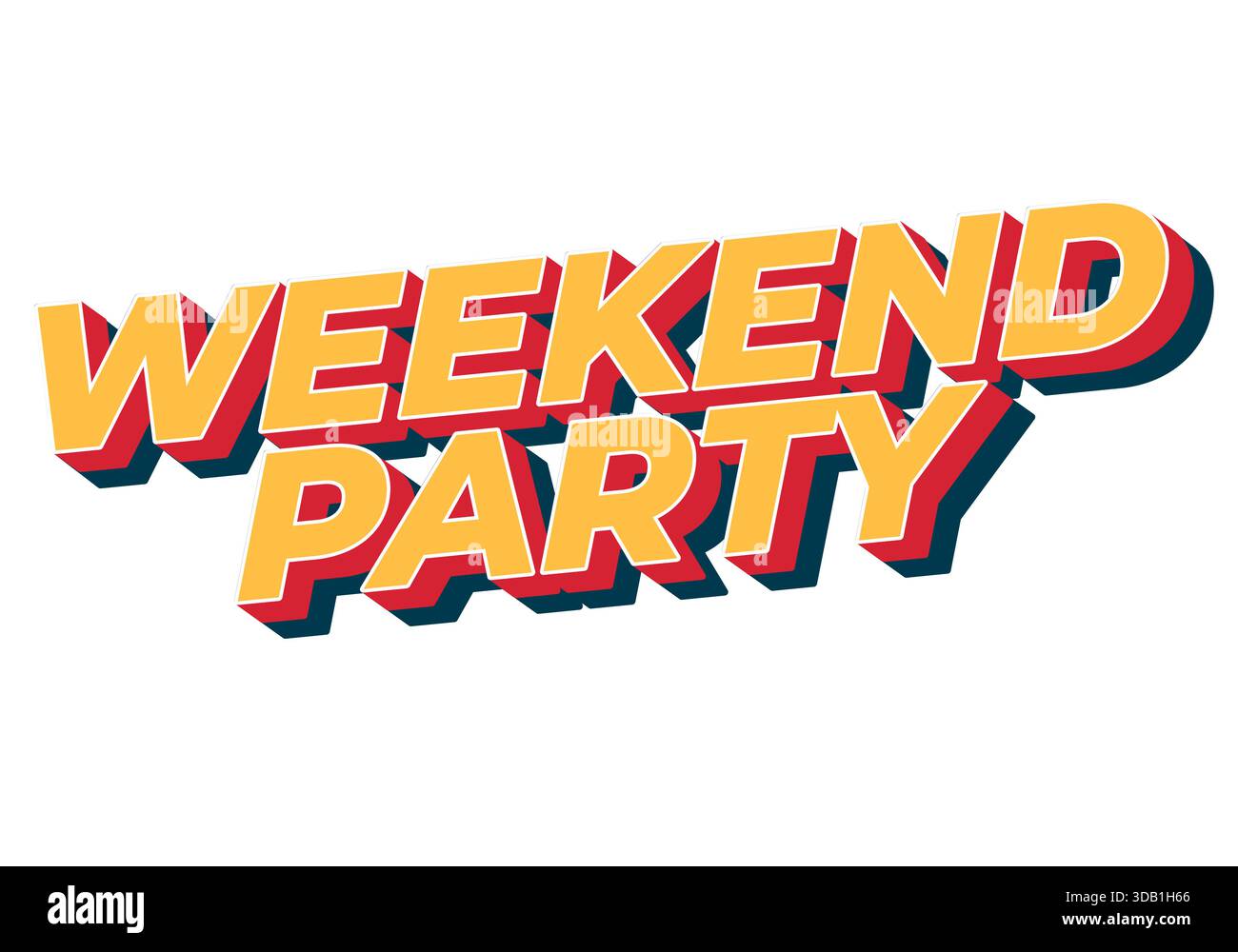Pre Weekend Colorful text graphic promoting a weekend party, bold and playful style ...