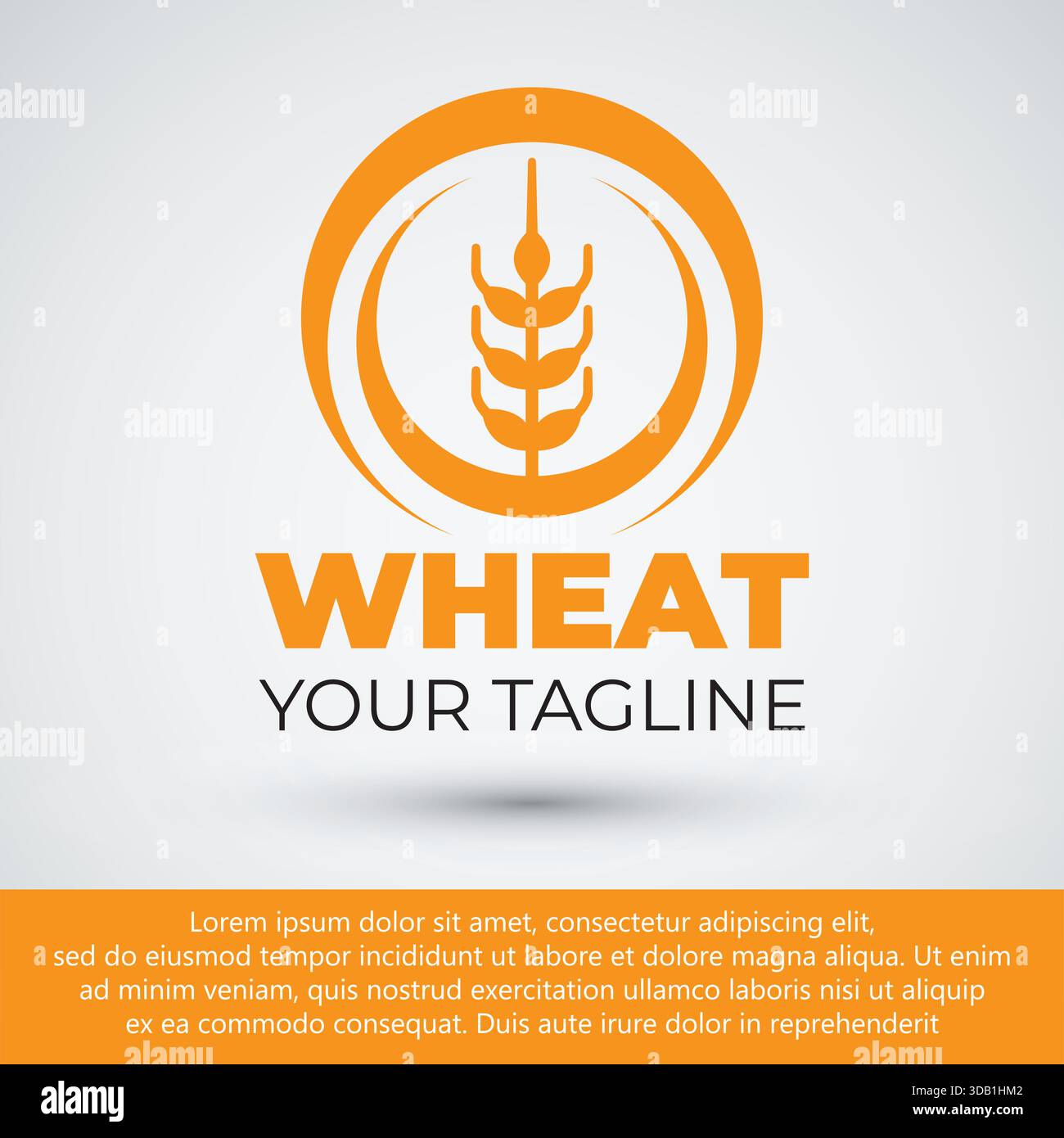 simple circle wheat logo design Stock Vector