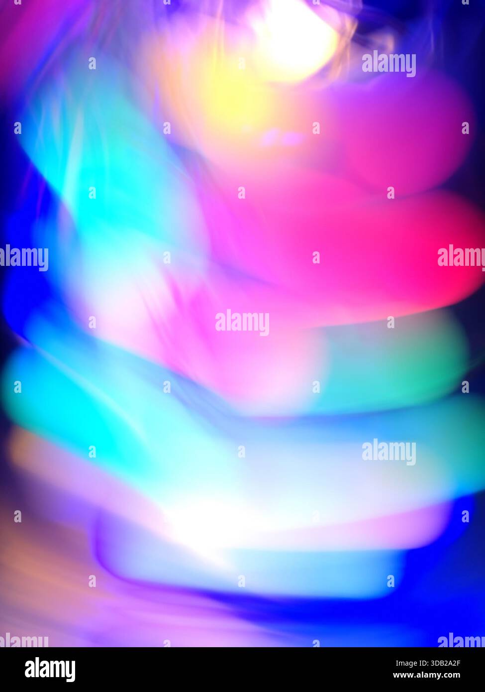 Interstellar intergalactic spaceship interior blurred motion minimalistic background. Spaceship interior bokeh abstract lights texture. Stock Photo