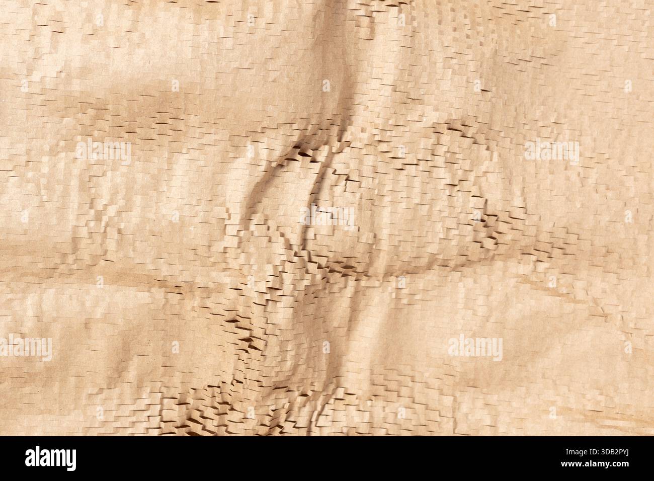 Shredded cardboard packaging abstract background texture. Full frame Stock Photo