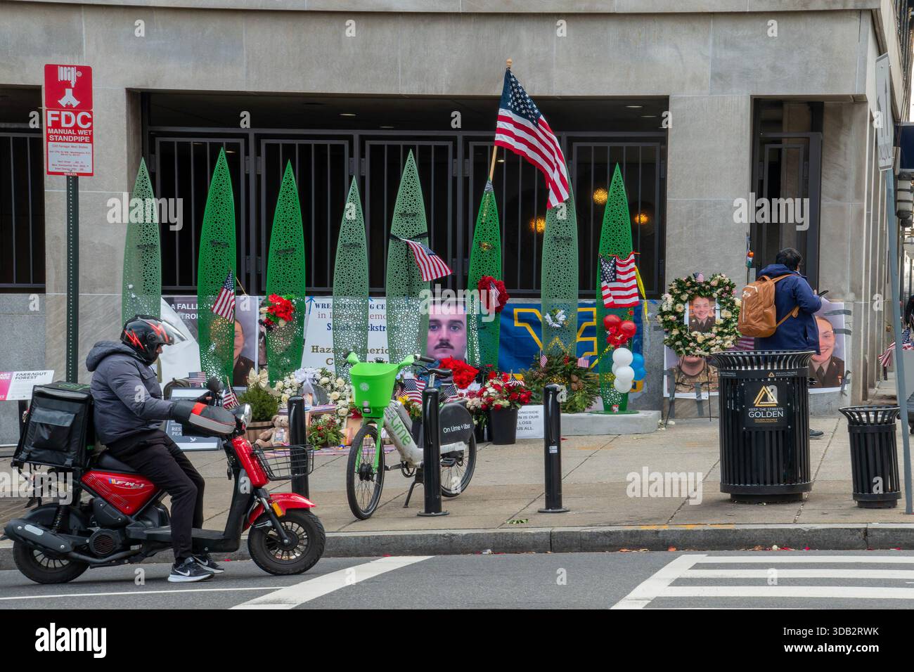 WASHINGTON, DC - DECEMBER 12: A makeshift memorial to the two National ...