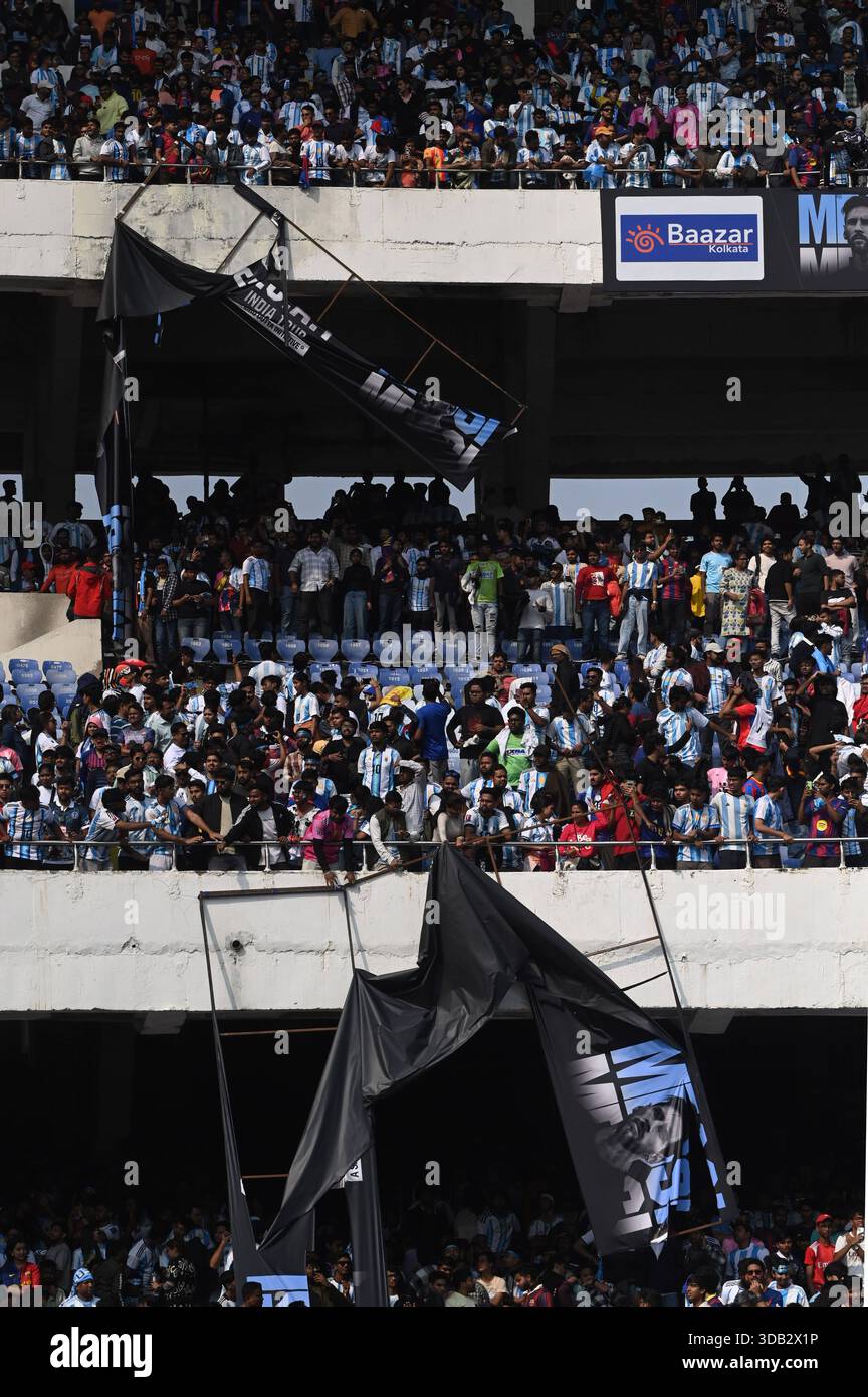 KOLKATA, INDIA - DECEMBER 13: Angry fans vandalise banners, throw ...