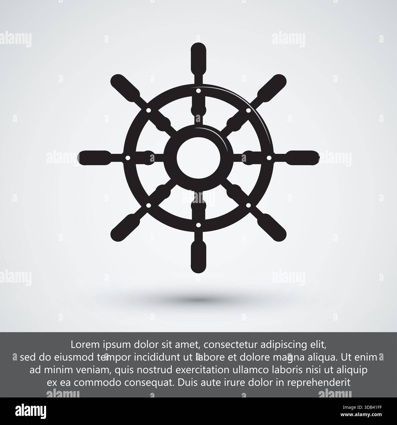 Vintage Ship Steering Wheel or Helm Icon Stock Vector