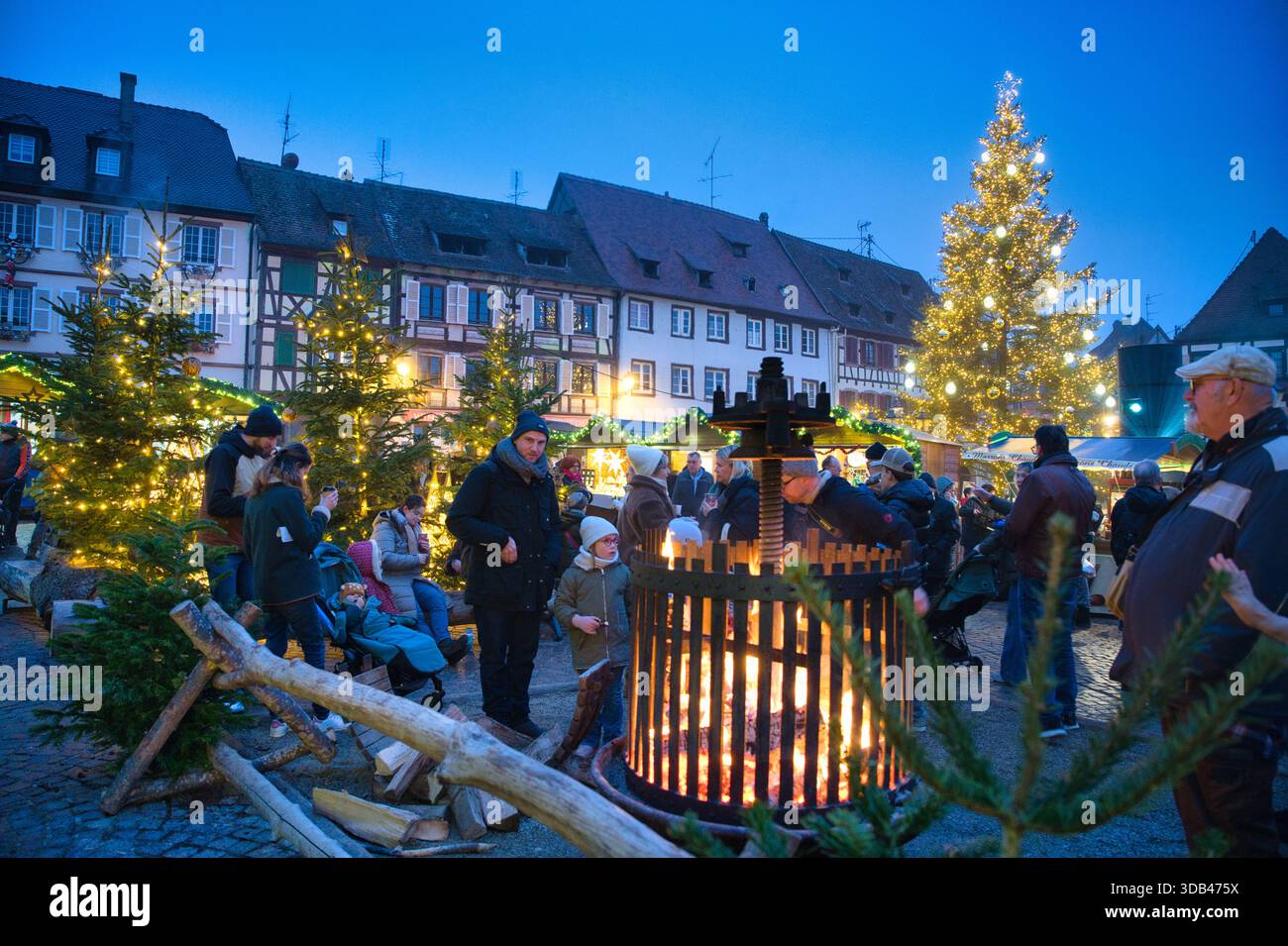 Christmas market in Barr in Alsace in France Stock Photo