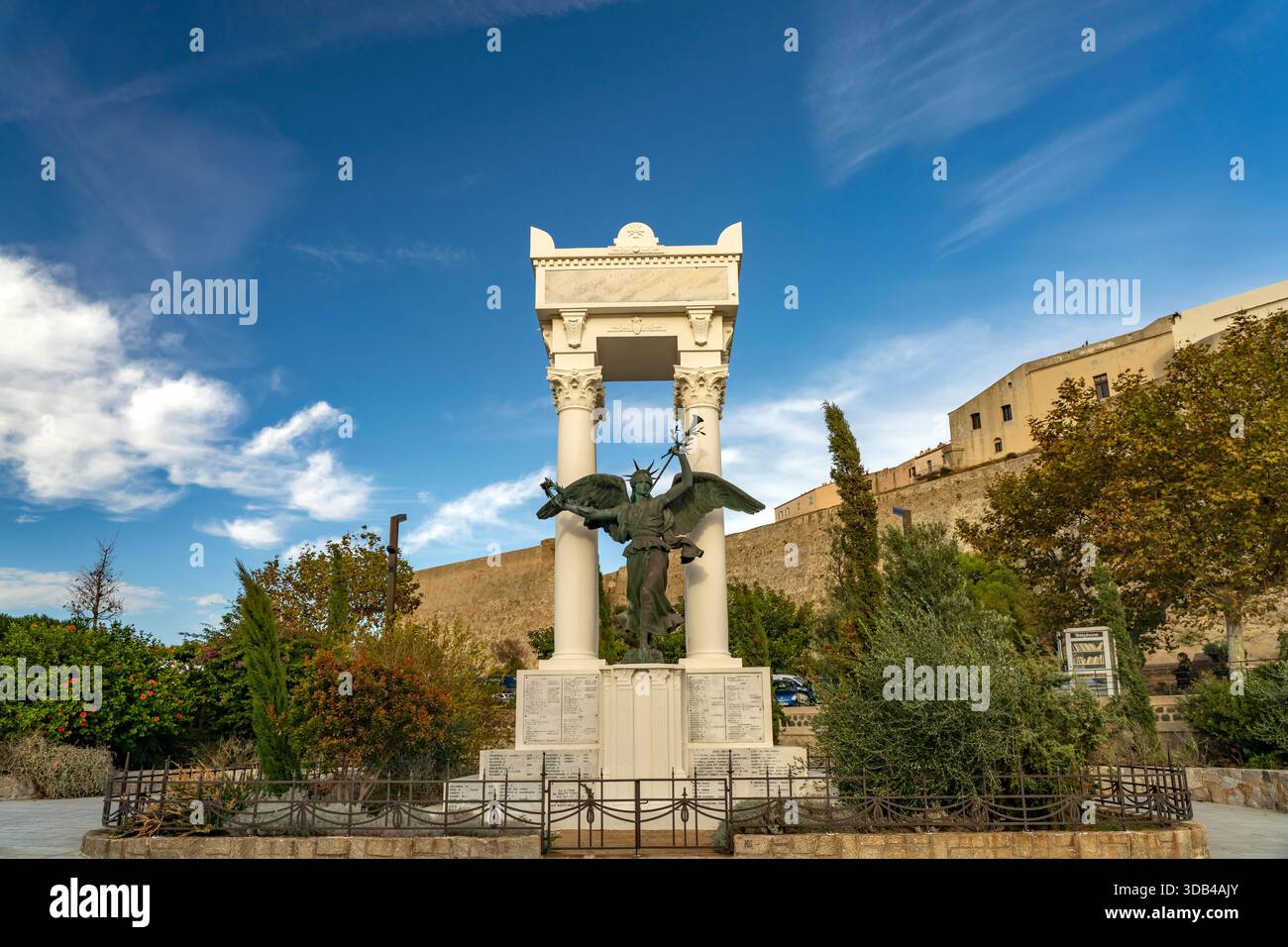 The Monument to the Dead (Monument aux Morts) in Calvi, Balagne, Corsica, France Stock Photo