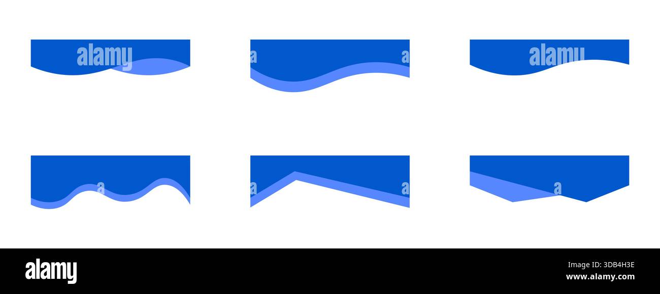 Header website divider border template, curve wavy separator, modern ...