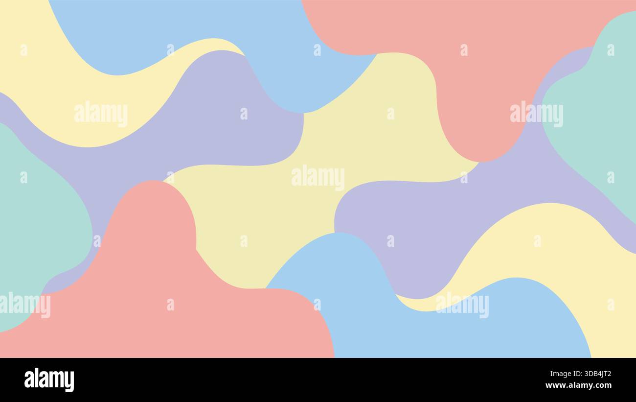 Flat vector abstract background with overlapping fluid shapes, modern minimal design Stock Vector