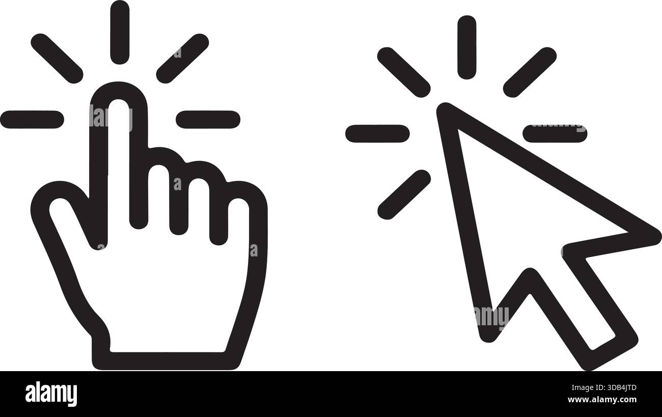 Finger and Mouse Pointer Click Icons Stock Vector Image & Art - Alamy