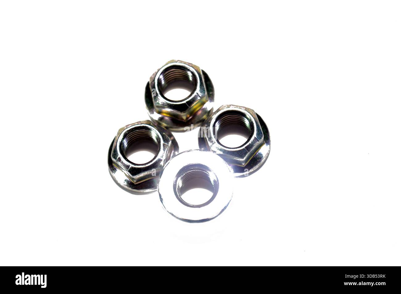 hex flange nuts, hexagonal nut with wide, integrated flange like a ...