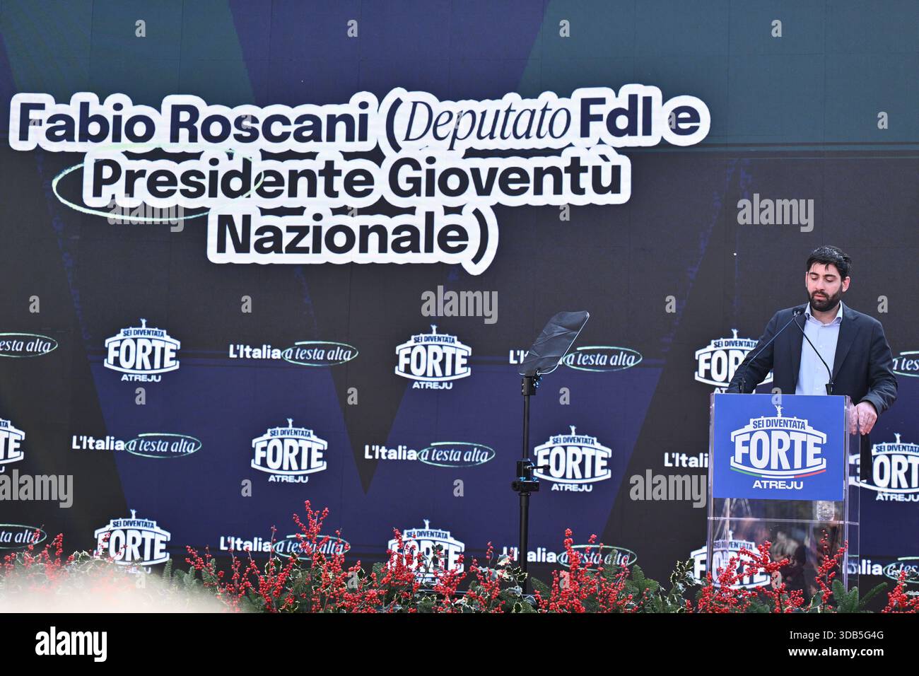 Fabio Roscani (FdI MP and President of the National Youth) attends the ...