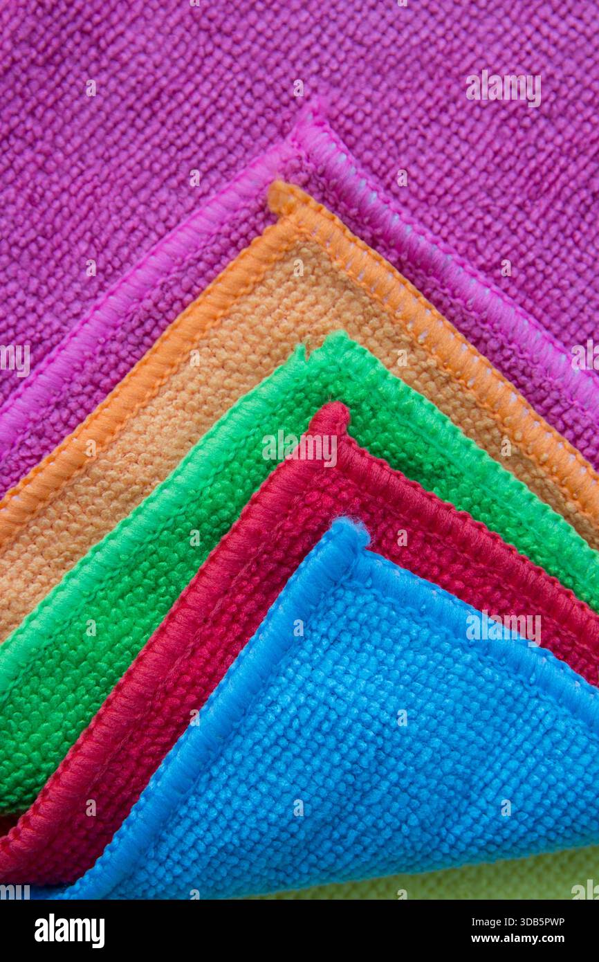 rags multicolored for indoor cleaning Stock Photo