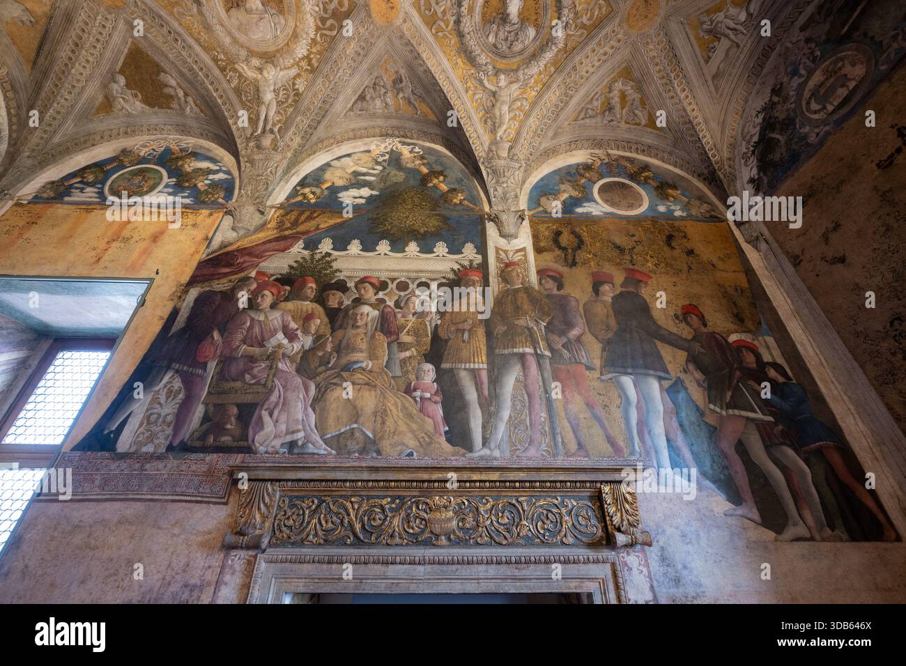 Italian Renaissance Camera Mantua, Italy - Jul 25, 2025: Interior fresco cycle in the Camera degli ...