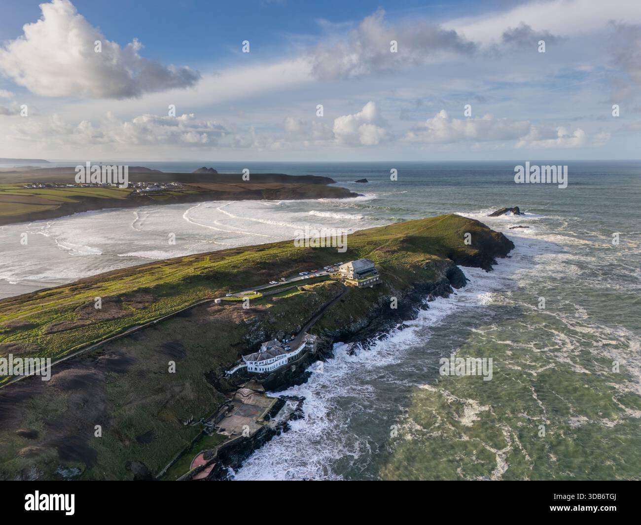 Pentire Headland in Winter Stock Photo