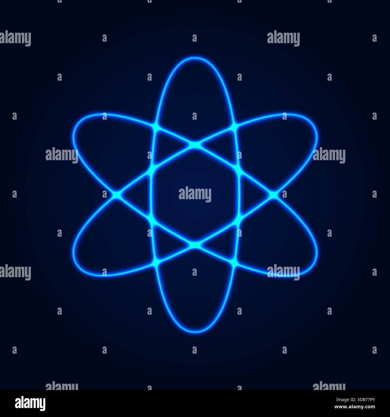 Glowing blue magic rings. Neon realistic energy swirl. Vector ...