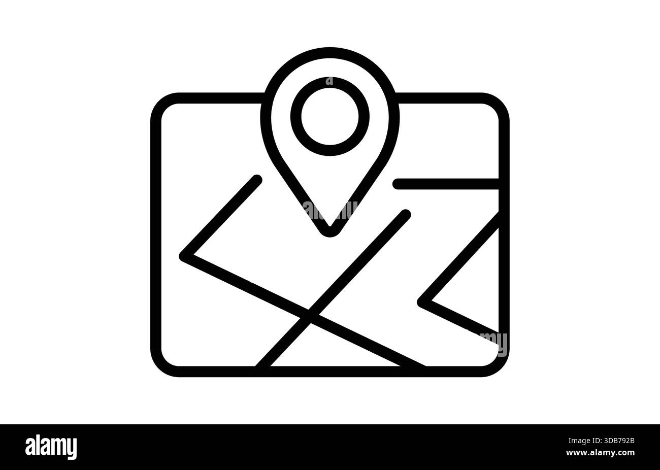 Vectors pin point markers on a map Black and White Stock Photos ...