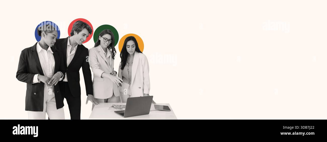 Business Team Collaborating on a Project During a Meeting Stock Photo