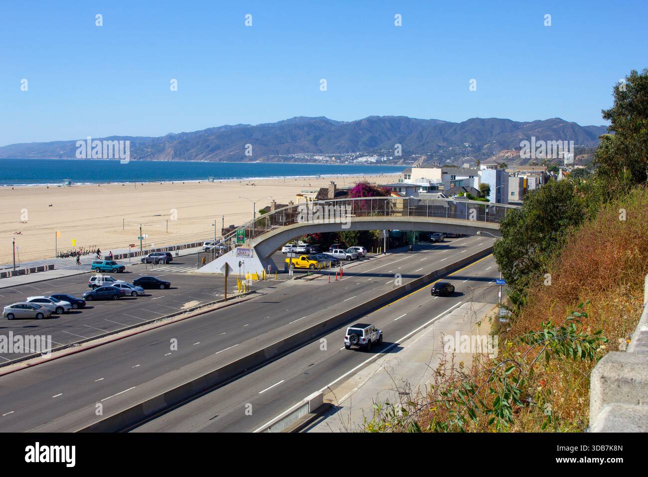Santa monica pier sign route 66 hi-res stock photography and