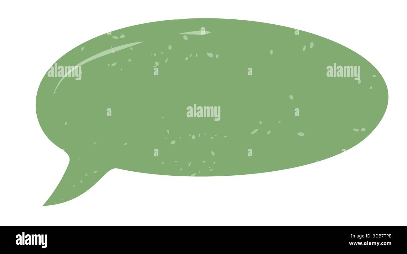 Green Rough Hand Drawn Speech Sticker Stock Vector