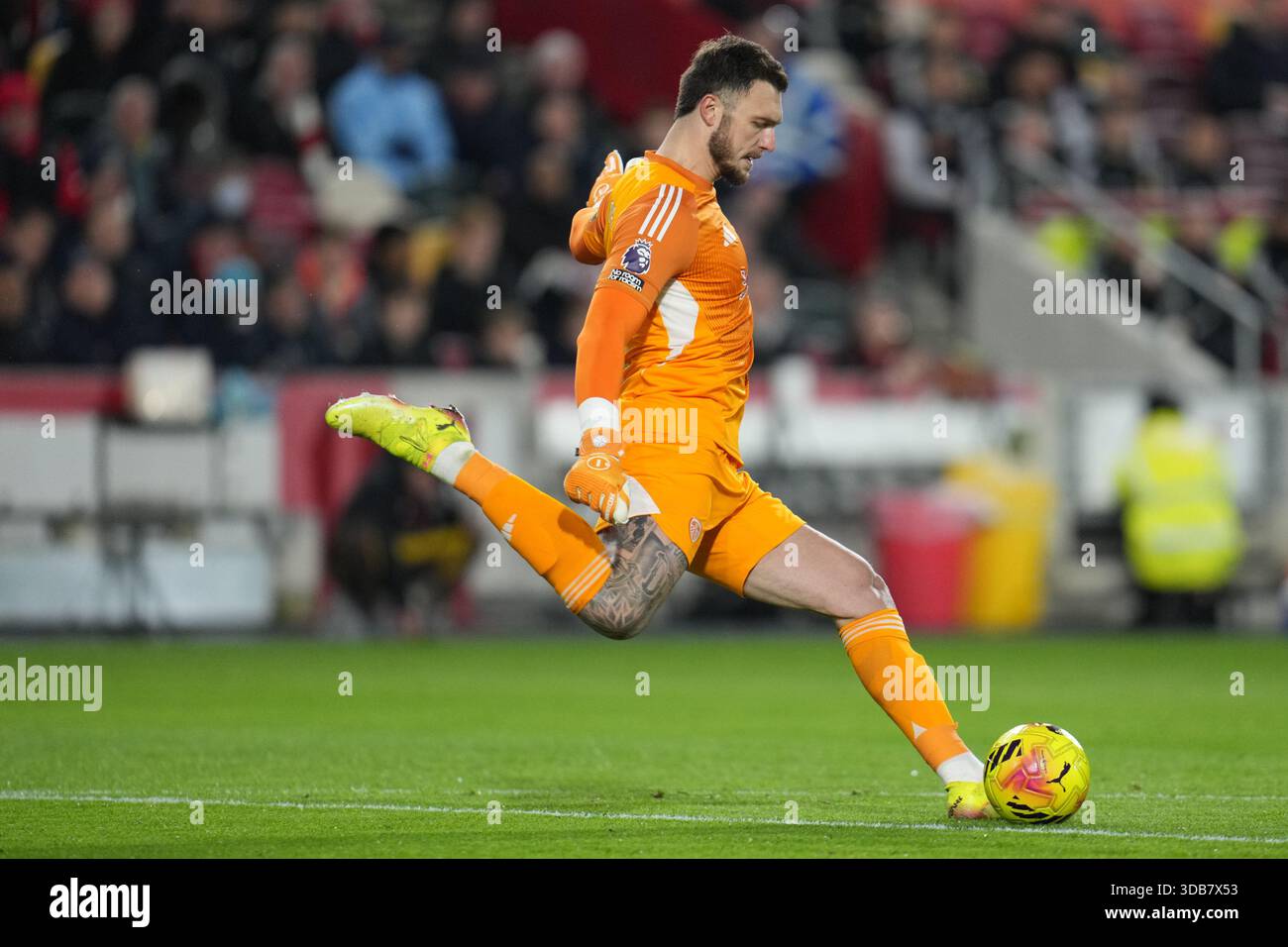 Lucas Perri of Leeds United during the Premier League match Brentford ...